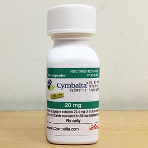 a bottle of Cymbalta 20 mg