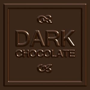 A dark chocolate square
