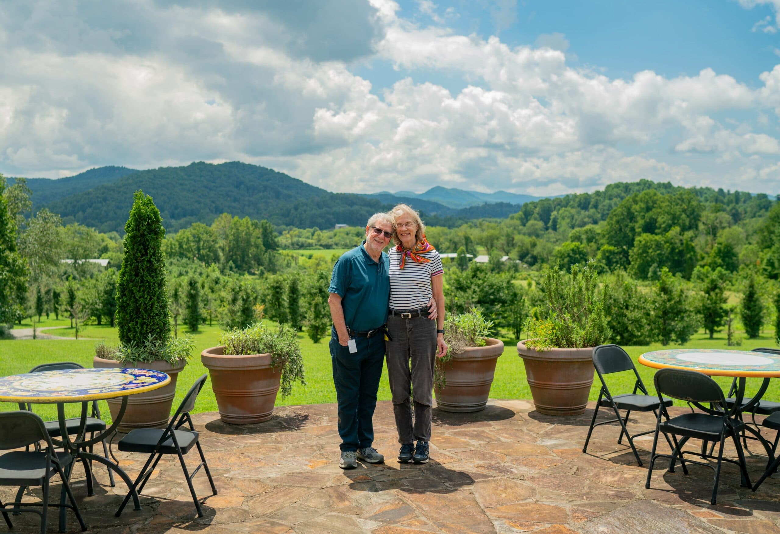 Joe and Terry appreciate Gaia Herbs farm
