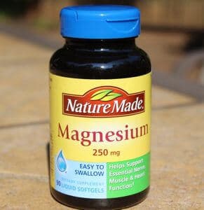 bottle of magnesium pills