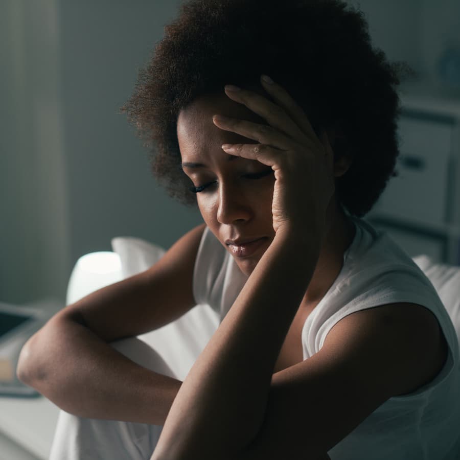 Sad Woman Suffering From Insomnia
