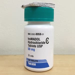 A bottle of tramadol 50 mg