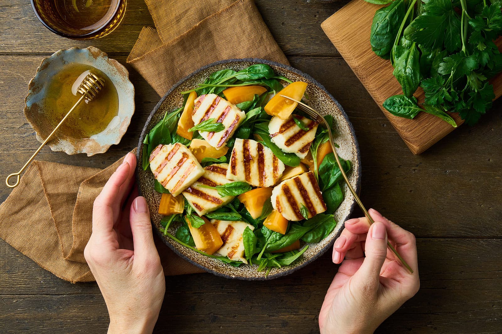 colorful salad platter for people who skip meat