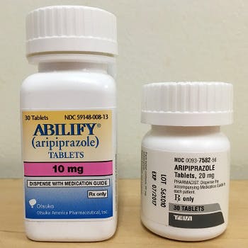 a bottle of Abilify & aripiprazole, digital pills