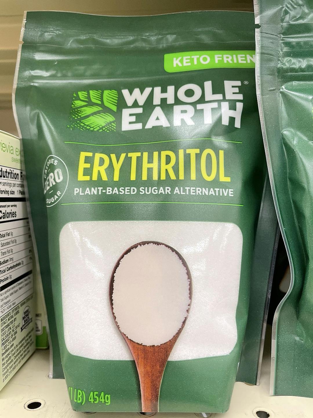 Grovetown, Ga USA &#8211; 03 13 22: Artificial sweeteners on retail store shelf Whole earth Erythritol
