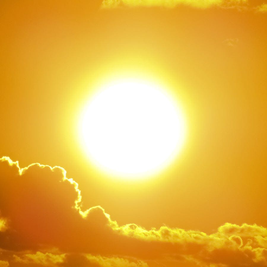 Cc0 from https://pixabay.com/en/sun-bright-yellow-sunset-sky-1953052/
