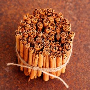 Bunch of ceylon cinnamon on brown &#8211; herbs and spices

