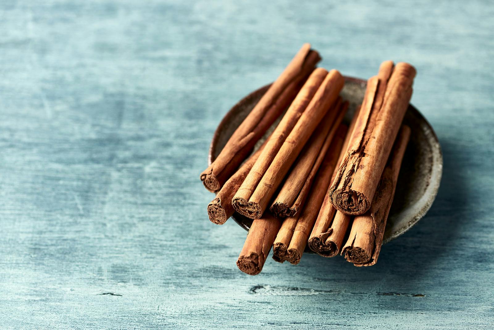 Ceylon cinnamon sticks. Natural spices. Close-up. Copy space
