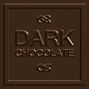 A dark chocolate square that tiles seamlessly as a pattern to make any background or isolated chocolate bar shape that you need.
