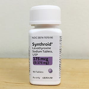 a bottle of Synthroid 175mcg, people on Synthroid, brand name Synthroid thyroid pills