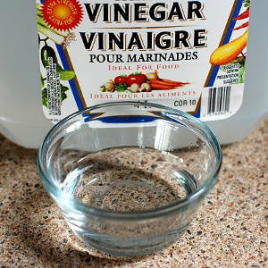 a bowl of white vinegar