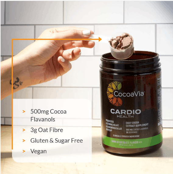 CocoaVia CardioHealth Powder with 500 mg cocoa compounds per serving
