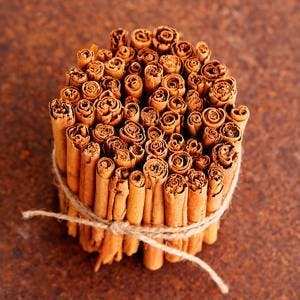 Bunch of ceylon cinnamon on brown &#8211; herbs and spices
